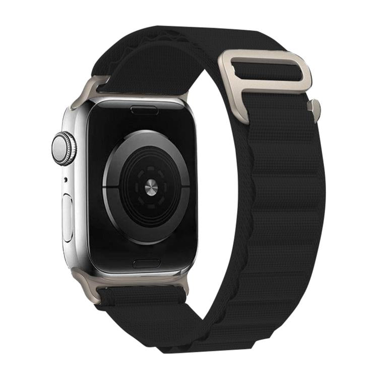 For Apple Watch Series 45mm Buckle Loop Nylon Watch Band with 3D Curved Film