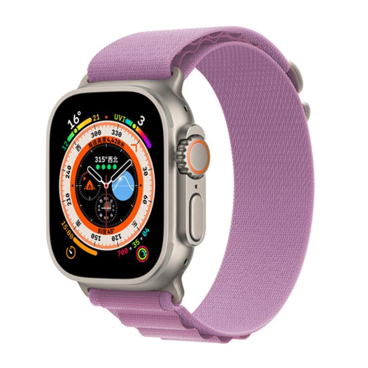 For Apple Watch Series 45mm Buckle Loop Nylon Watch Band with 3D Curved Film