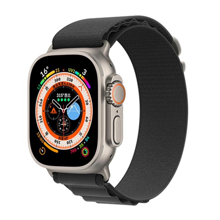 For Apple Watch Series 45mm Buckle Loop Nylon Watch Band with 3D Curved Film