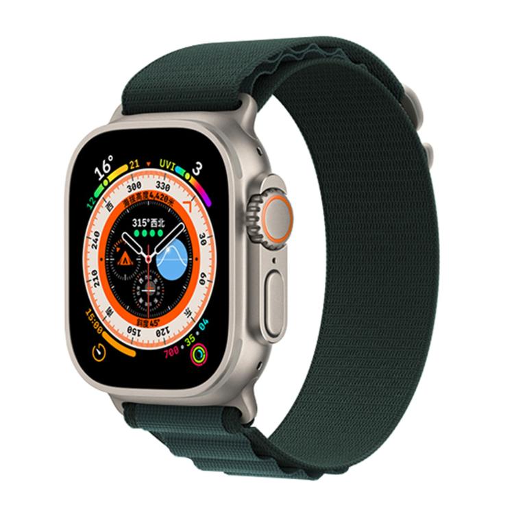 For Apple Watch Series 45mm Buckle Loop Nylon Watch Band with 3D Curved Film
