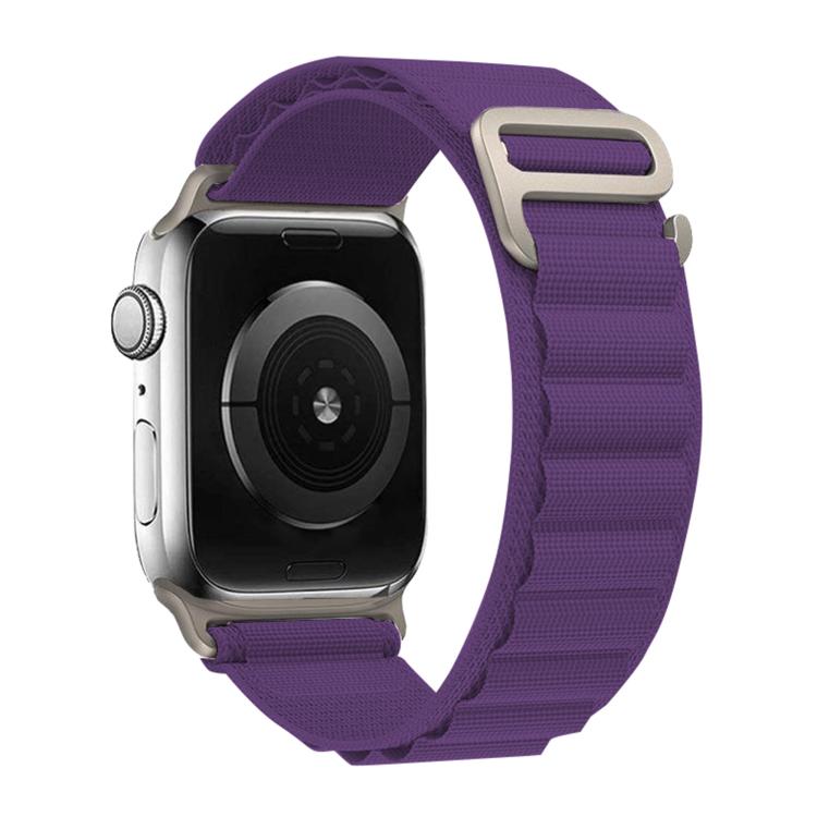 For Apple Watch Series 45mm Buckle Loop Nylon Watch Band with 3D Curved Film