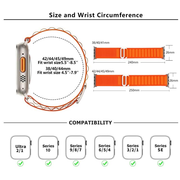 For Apple Watch Series 41mm Buckle Loop Nylon Watch Band with 3D Curved Film
