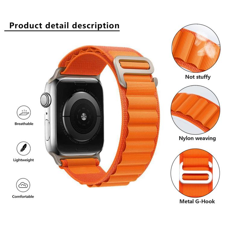 For Apple Watch Series 41mm Buckle Loop Nylon Watch Band with 3D Curved Film