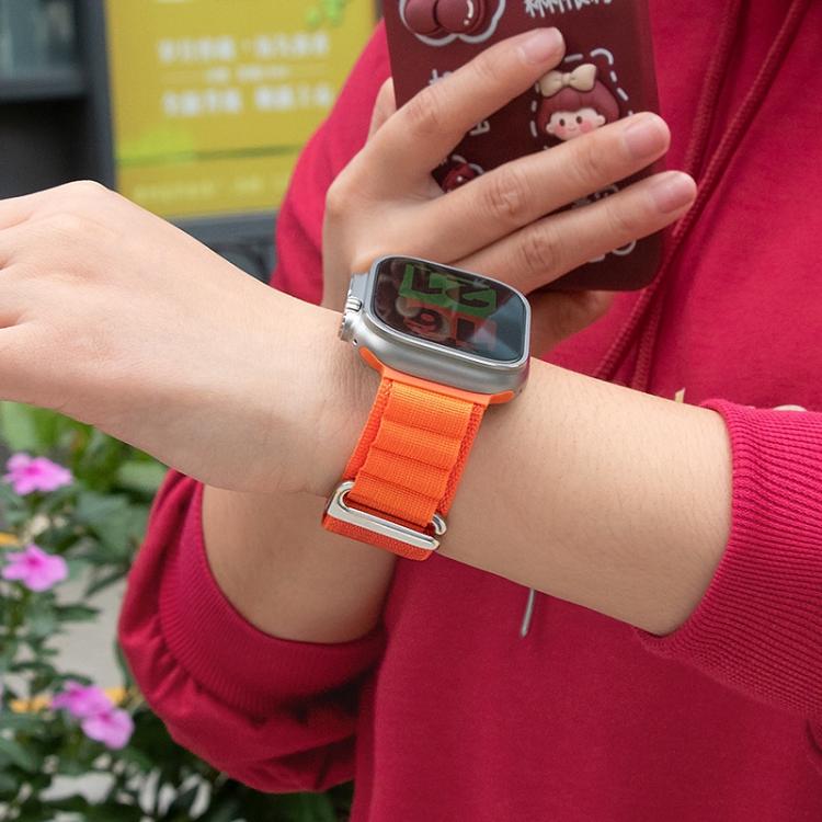 For Apple Watch Series 41mm Buckle Loop Nylon Watch Band with 3D Curved Film