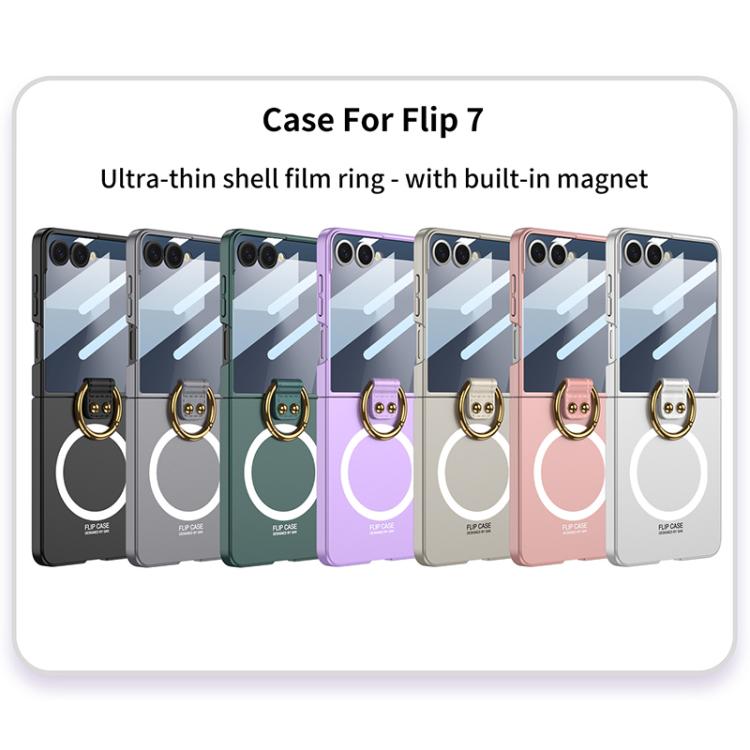 For Samsung Galaxy Z Flip7 5G GKK Integrated MagSafe Magnetic Ultra-Thin Ring Holder Phone Case