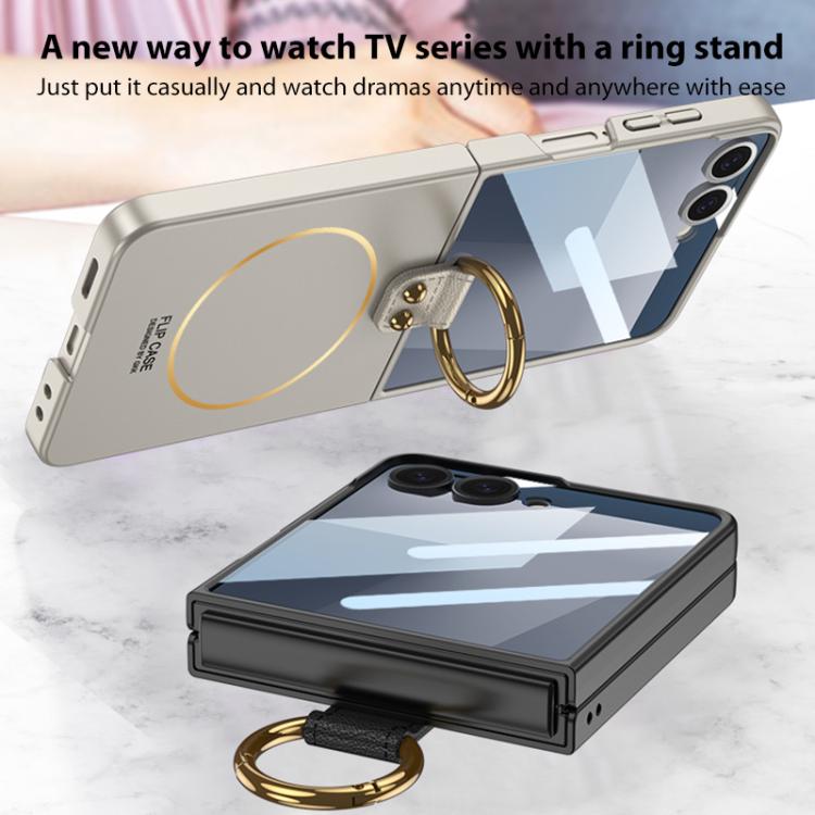 For Samsung Galaxy Z Flip7 5G GKK Integrated MagSafe Magnetic Ultra-Thin Ring Holder Phone Case