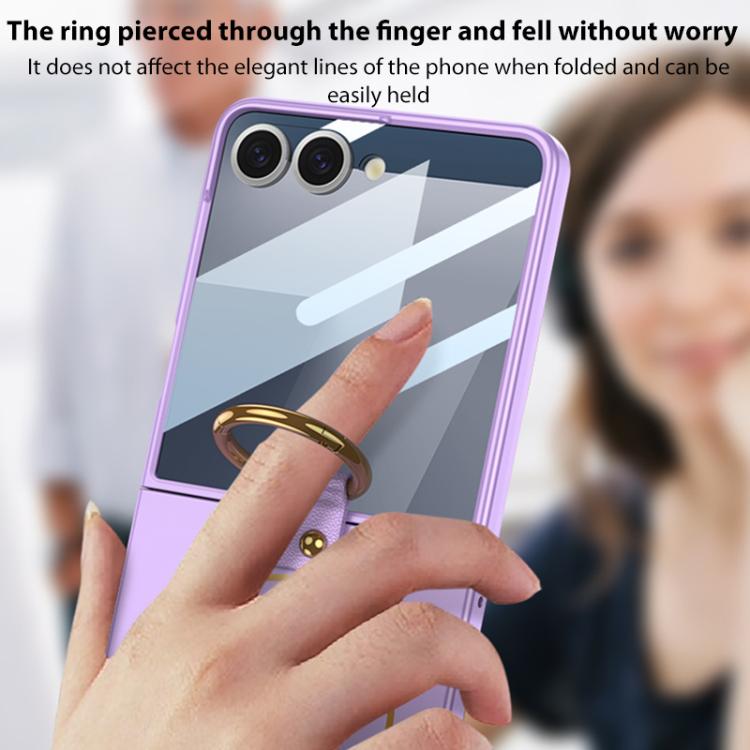 For Samsung Galaxy Z Flip7 5G GKK Integrated MagSafe Magnetic Ultra-Thin Ring Holder Phone Case