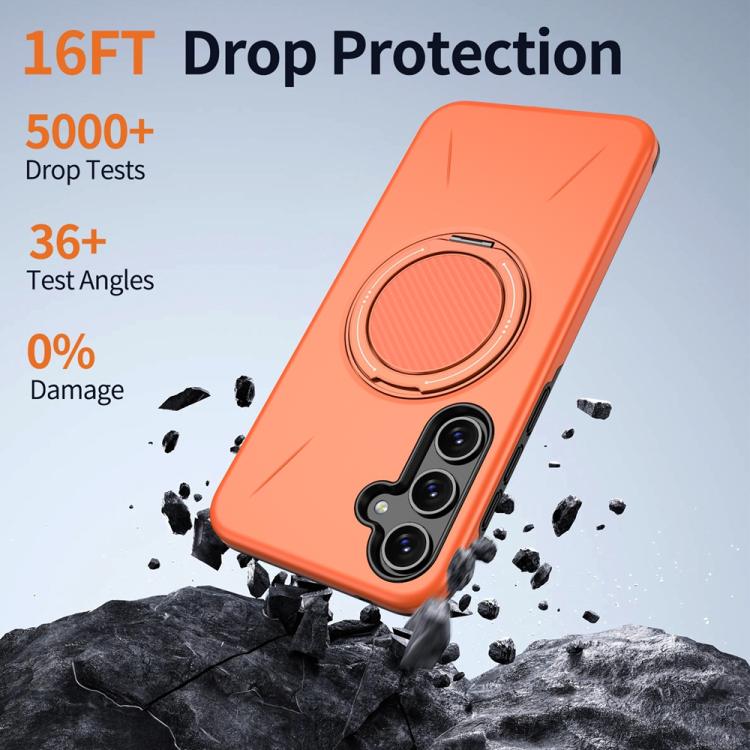 For Samsung Galaxy A55 5G / A35 5G Metal Rotation Holder MagSafe TPU Hybrid PC Phone Case