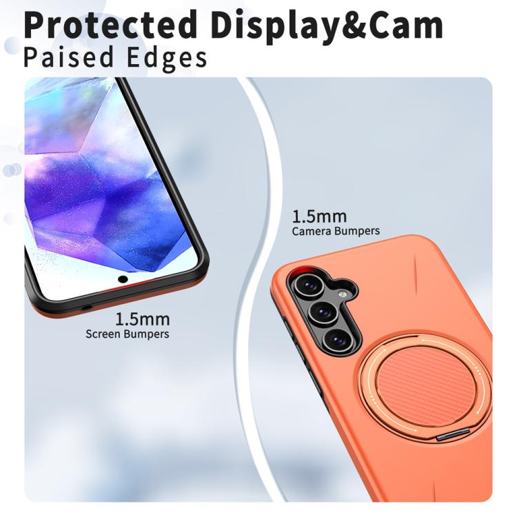 For Samsung Galaxy A55 5G / A35 5G Metal Rotation Holder MagSafe TPU Hybrid PC Phone Case
