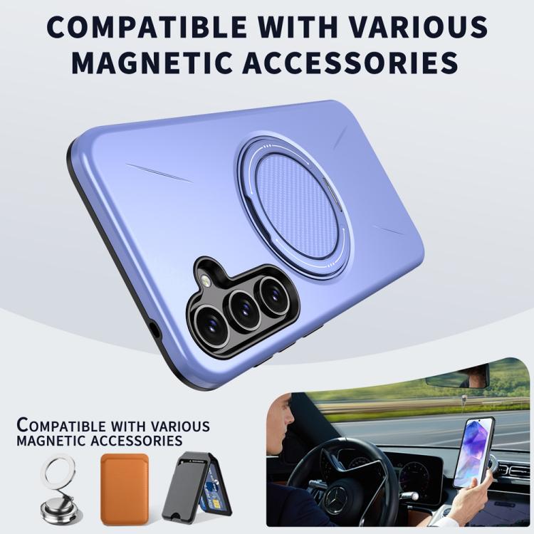 For Samsung Galaxy A55 5G / A35 5G Metal Rotation Holder MagSafe TPU Hybrid PC Phone Case