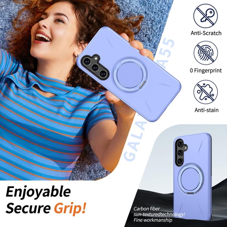 For Samsung Galaxy A55 5G / A35 5G Metal Rotation Holder MagSafe TPU Hybrid PC Phone Case