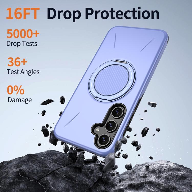 For Samsung Galaxy A55 5G / A35 5G Metal Rotation Holder MagSafe TPU Hybrid PC Phone Case