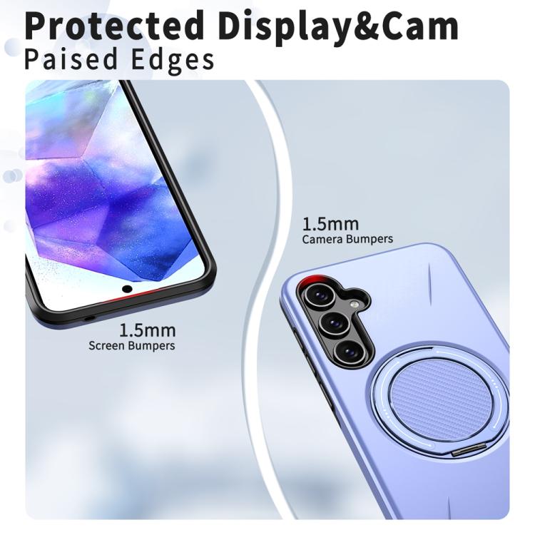For Samsung Galaxy A55 5G / A35 5G Metal Rotation Holder MagSafe TPU Hybrid PC Phone Case