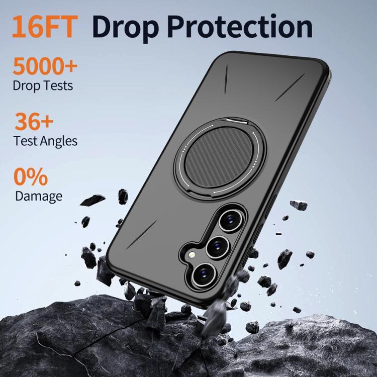 For Samsung Galaxy A55 5G / A35 5G Metal Rotation Holder MagSafe TPU Hybrid PC Phone Case