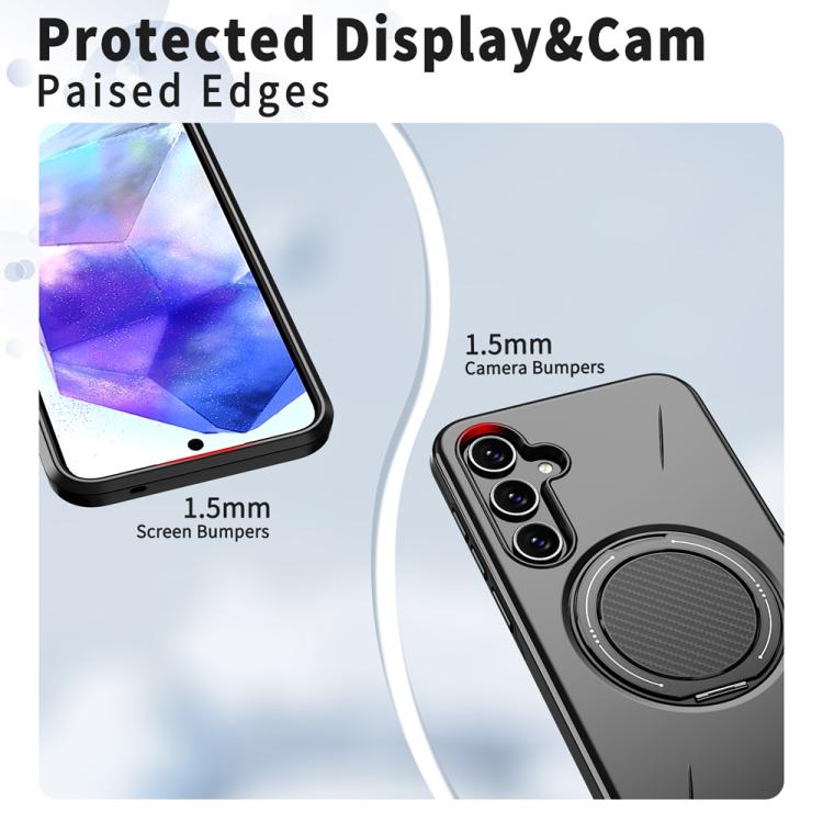 For Samsung Galaxy A55 5G / A35 5G Metal Rotation Holder MagSafe TPU Hybrid PC Phone Case