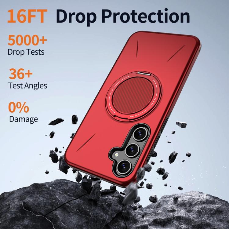 For Samsung Galaxy A55 5G / A35 5G Metal Rotation Holder MagSafe TPU Hybrid PC Phone Case