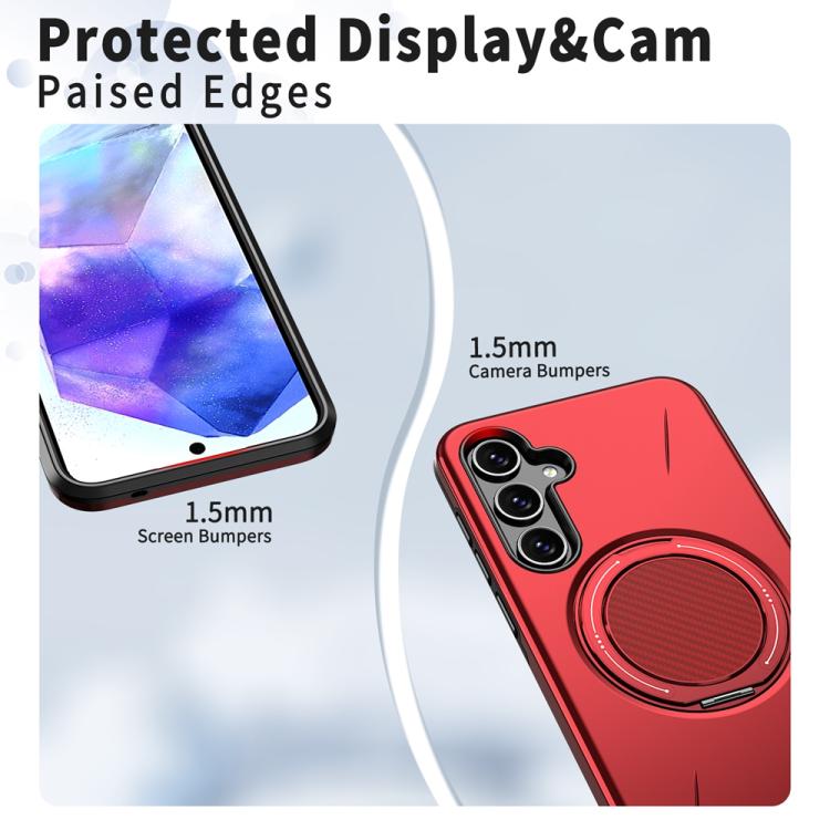 For Samsung Galaxy A55 5G / A35 5G Metal Rotation Holder MagSafe TPU Hybrid PC Phone Case