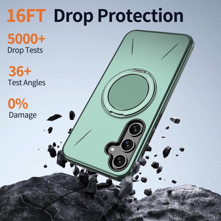 For Samsung Galaxy A55 5G / A35 5G Metal Rotation Holder MagSafe TPU Hybrid PC Phone Case