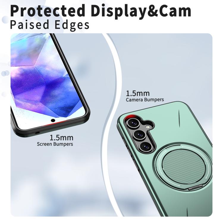 For Samsung Galaxy A55 5G / A35 5G Metal Rotation Holder MagSafe TPU Hybrid PC Phone Case
