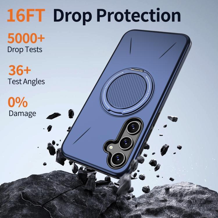 For Samsung Galaxy A55 5G / A35 5G Metal Rotation Holder MagSafe TPU Hybrid PC Phone Case