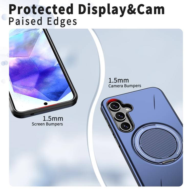 For Samsung Galaxy A55 5G / A35 5G Metal Rotation Holder MagSafe TPU Hybrid PC Phone Case