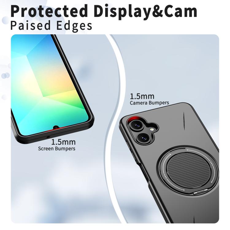 For Samsung Galaxy A06 4G / 5G Metal Rotation Holder MagSafe TPU Hybrid PC Phone Case