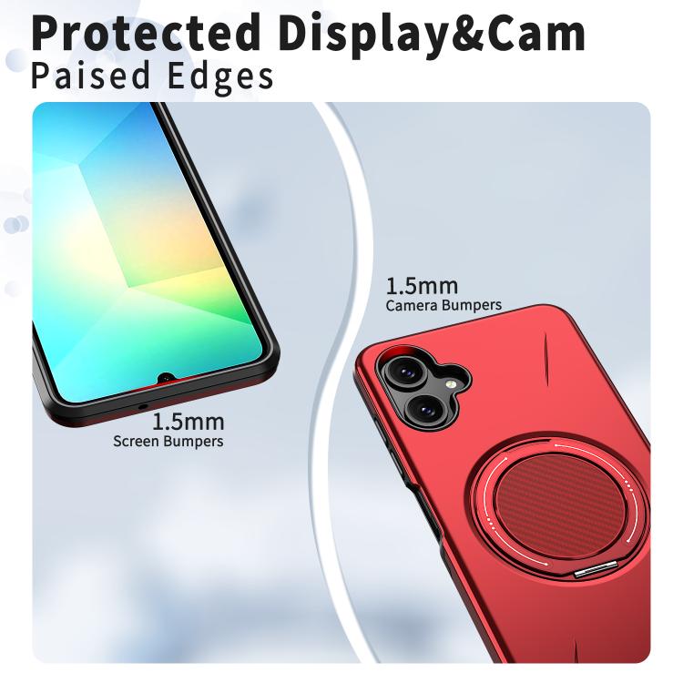 For Samsung Galaxy A06 4G / 5G Metal Rotation Holder MagSafe TPU Hybrid PC Phone Case