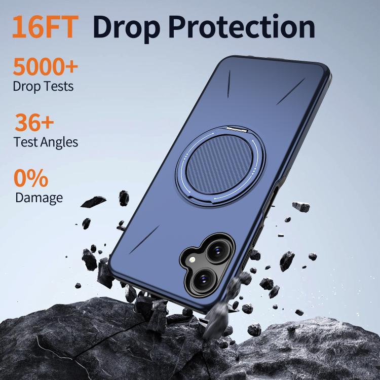 For Samsung Galaxy A06 4G / 5G Metal Rotation Holder MagSafe TPU Hybrid PC Phone Case