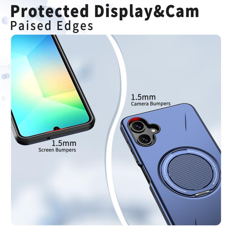 For Samsung Galaxy A06 4G / 5G Metal Rotation Holder MagSafe TPU Hybrid PC Phone Case
