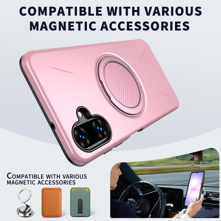 For Samsung Galaxy A07 4G / 5G Metal Rotation Holder MagSafe TPU Hybrid PC Phone Case