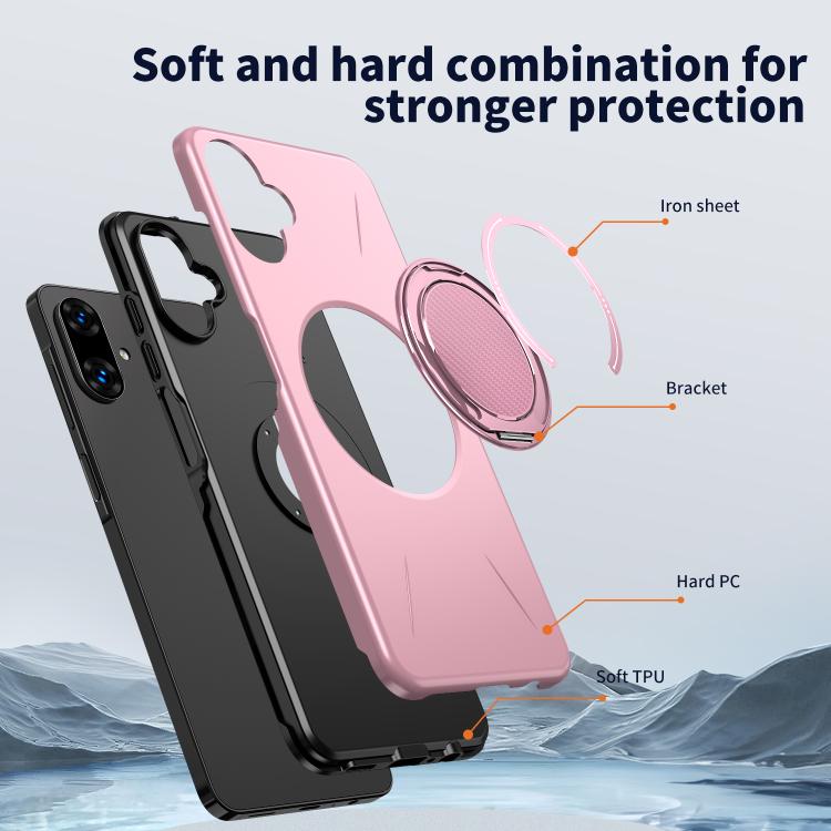 For Samsung Galaxy A07 4G / 5G Metal Rotation Holder MagSafe TPU Hybrid PC Phone Case