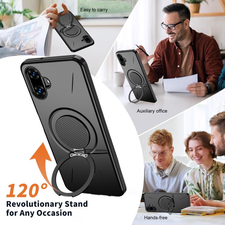 For Samsung Galaxy A07 4G / 5G Metal Rotation Holder MagSafe TPU Hybrid PC Phone Case