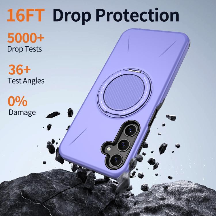 For Samsung Galaxy A25 4G / 5G Metal Rotation Holder MagSafe TPU Hybrid PC Phone Case