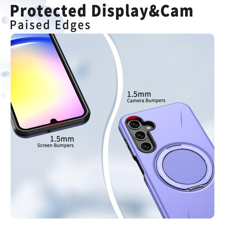 For Samsung Galaxy A25 4G / 5G Metal Rotation Holder MagSafe TPU Hybrid PC Phone Case