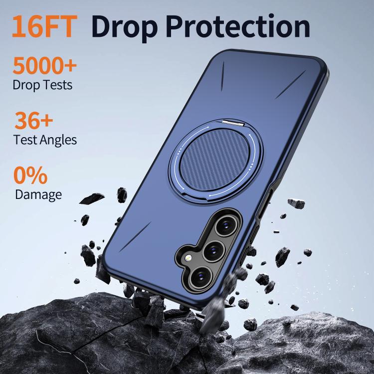 For Samsung Galaxy A25 4G / 5G Metal Rotation Holder MagSafe TPU Hybrid PC Phone Case