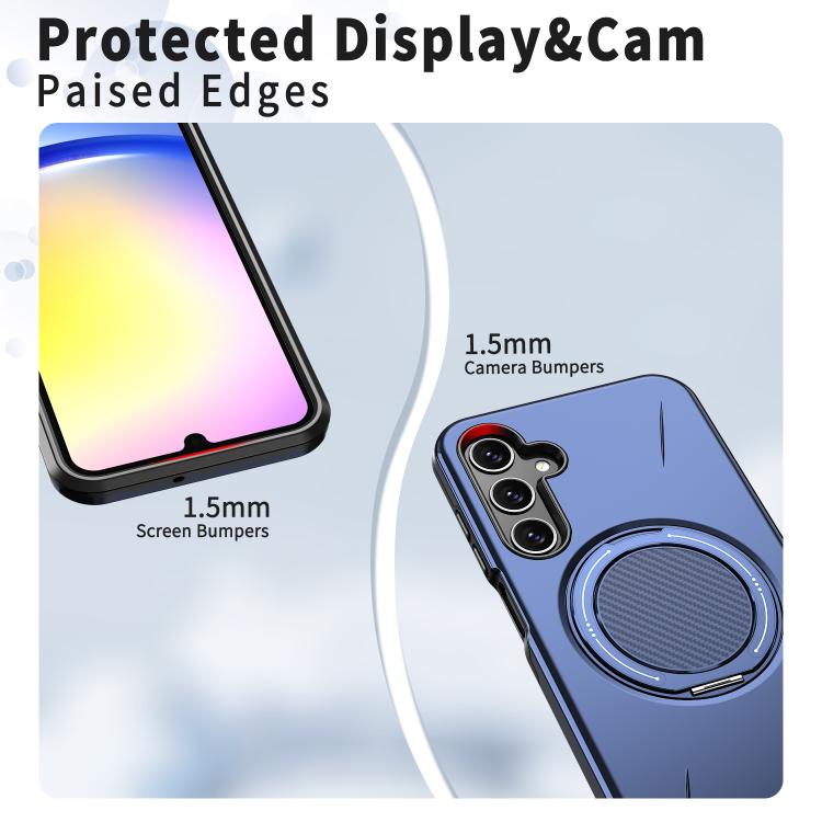 For Samsung Galaxy A25 4G / 5G Metal Rotation Holder MagSafe TPU Hybrid PC Phone Case