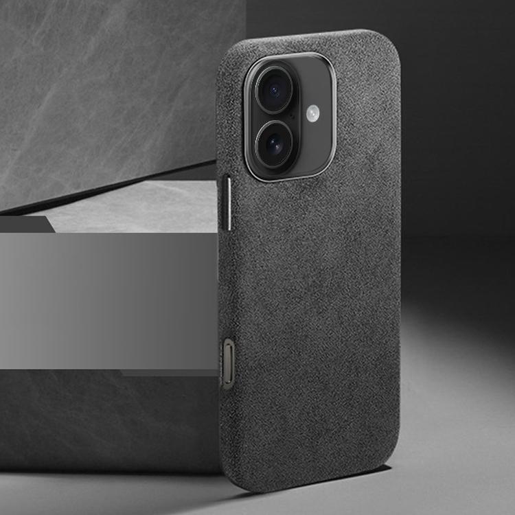For iPhone 16 Plus Suede Leather MagSafe Back Cover Phone Case