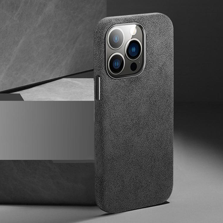 For iPhone 15 Pro Suede Leather MagSafe Back Cover Phone Case
