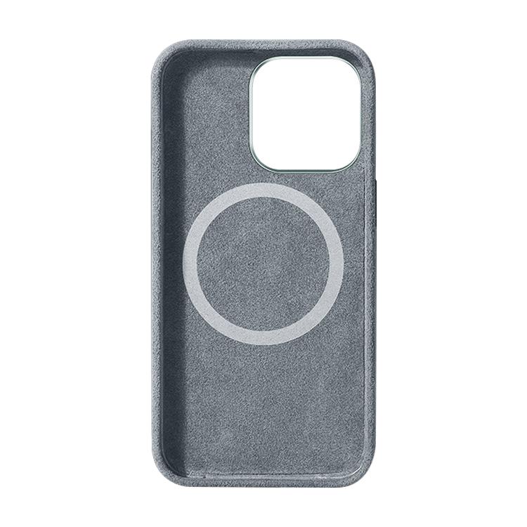 For iPhone 15 Pro Suede Leather MagSafe Back Cover Phone Case