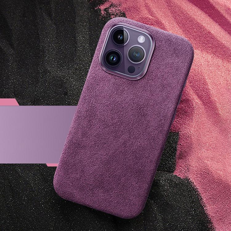 For iPhone 15 Pro Suede Leather MagSafe Back Cover Phone Case