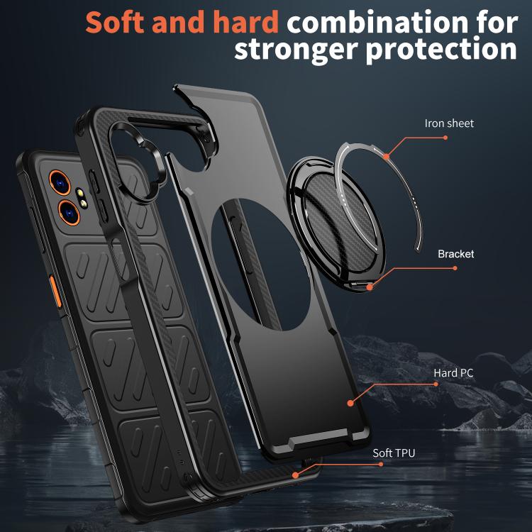 For Samsung Galaxy XCover7 Pro Metal 360 Degree Rotation Holder MagSafe Phone Case