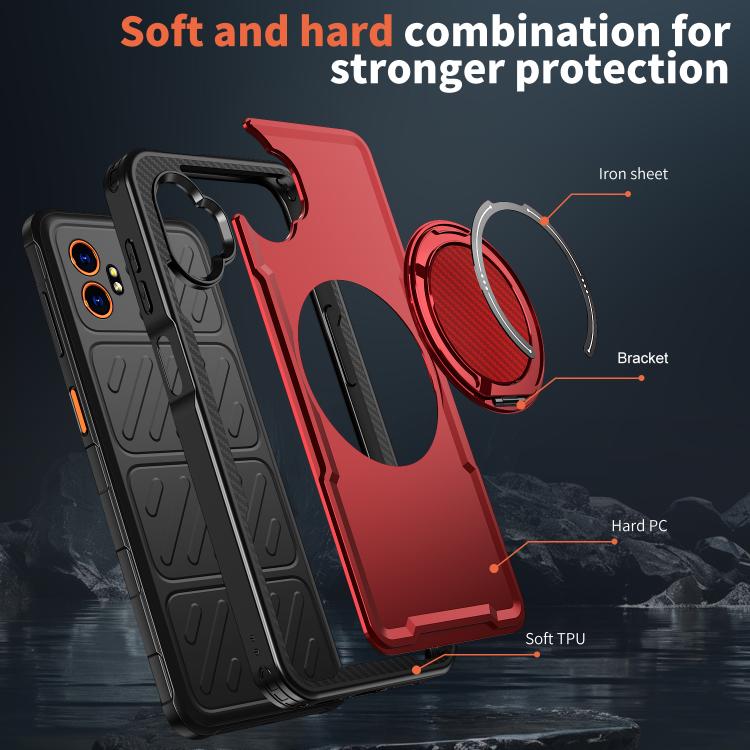For Samsung Galaxy XCover7 Pro Metal 360 Degree Rotation Holder MagSafe Phone Case