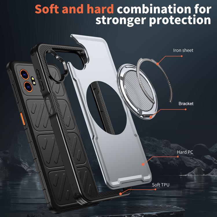 For Samsung Galaxy XCover7 Pro Metal 360 Degree Rotation Holder MagSafe Phone Case