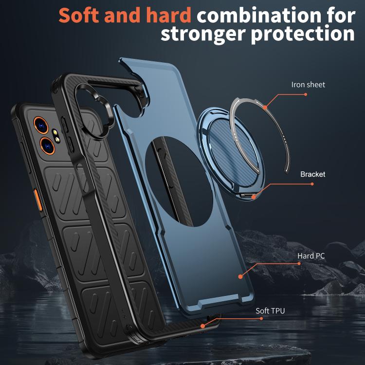 For Samsung Galaxy XCover7 Pro Metal 360 Degree Rotation Holder MagSafe Phone Case