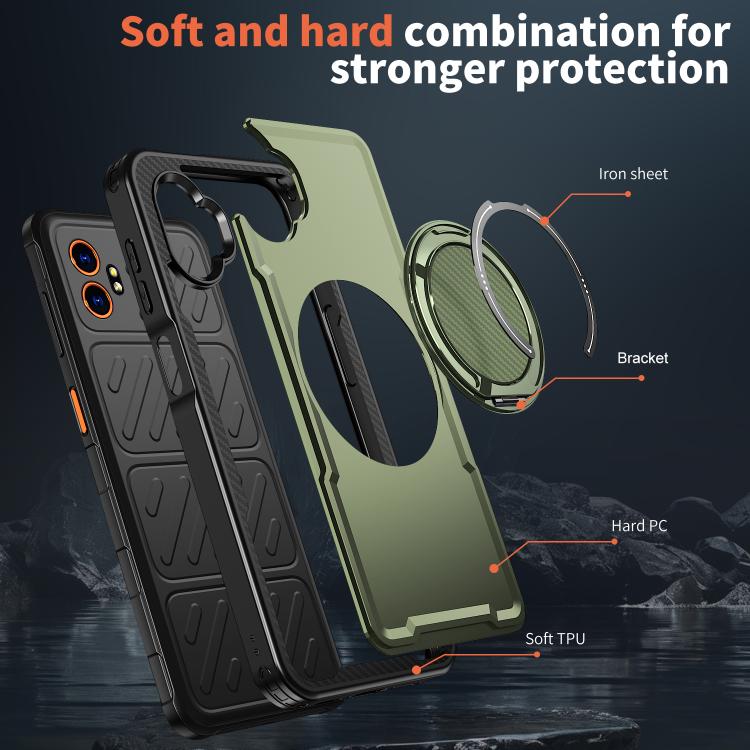For Samsung Galaxy XCover7 Pro Metal 360 Degree Rotation Holder MagSafe Phone Case