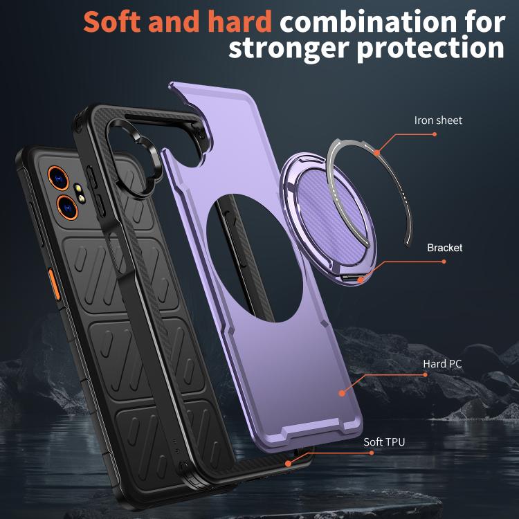 For Samsung Galaxy XCover7 Pro Metal 360 Degree Rotation Holder MagSafe Phone Case