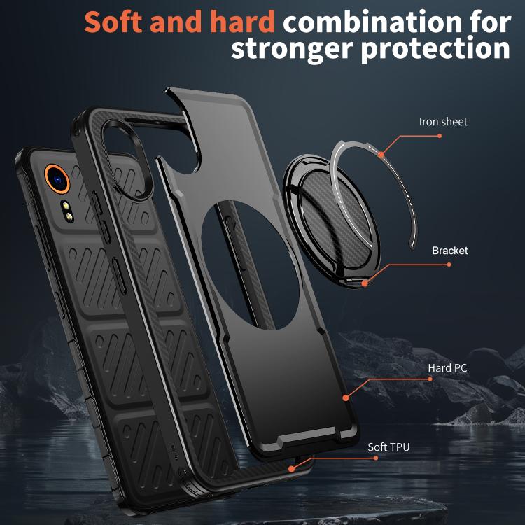 For Samsung Galaxy XCover7 Metal 360 Degree Rotation Holder MagSafe Phone Case