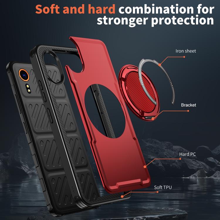 For Samsung Galaxy XCover7 Metal 360 Degree Rotation Holder MagSafe Phone Case