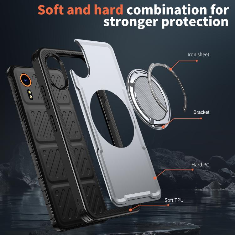 For Samsung Galaxy XCover7 Metal 360 Degree Rotation Holder MagSafe Phone Case