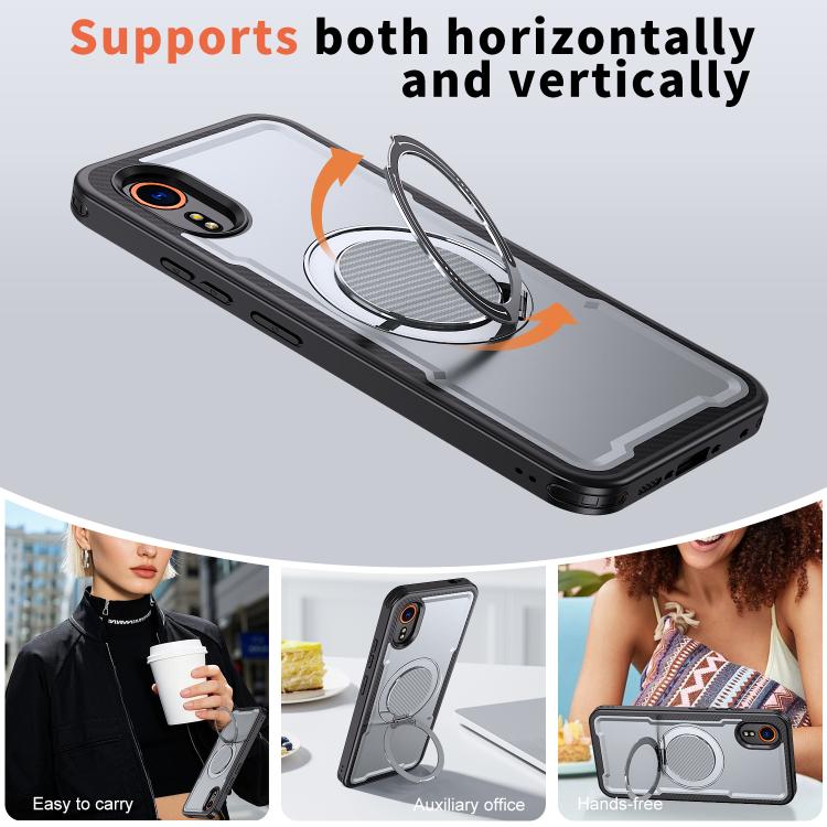 For Samsung Galaxy XCover7 Metal 360 Degree Rotation Holder MagSafe Phone Case